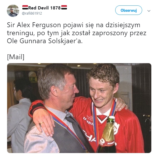 Sir Alex Ferguson pojawi się na treningu!